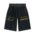 Unisex Vintage Wash Distressed Wide Leg Shorts