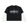 Layered Contrast Sleeve Cotton T-Shirt